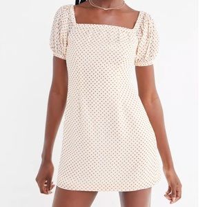 Winston White Lotus Puff Sleeve Polka Dot Dress